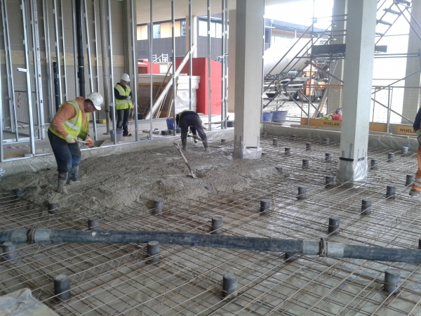 Concrete being poured