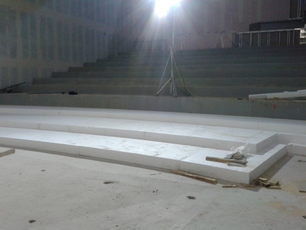 Preparation for the stepped seating pour