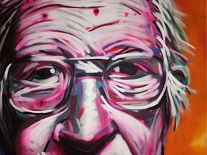 Revolting Mass / MAS - Close up of the Noam Chomsky Portrait